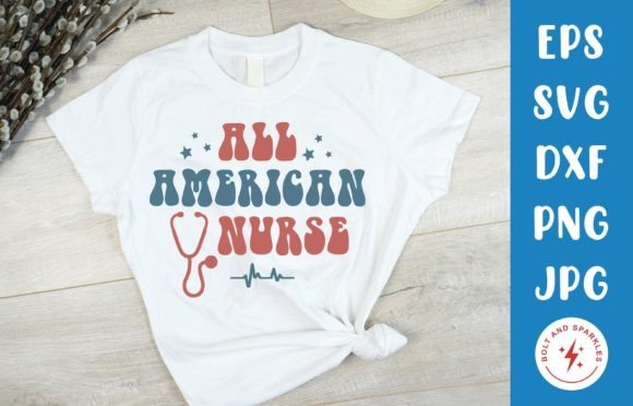 All American Nurse SVG for Crafts & Graphics