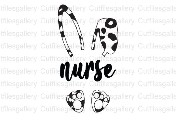 Easter Nurse & Leopard Bunny Graphics for Crafts