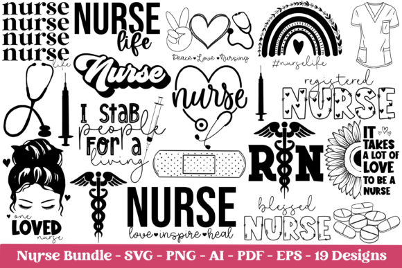 Nurse SVG Bundle: Graphics for Crafts